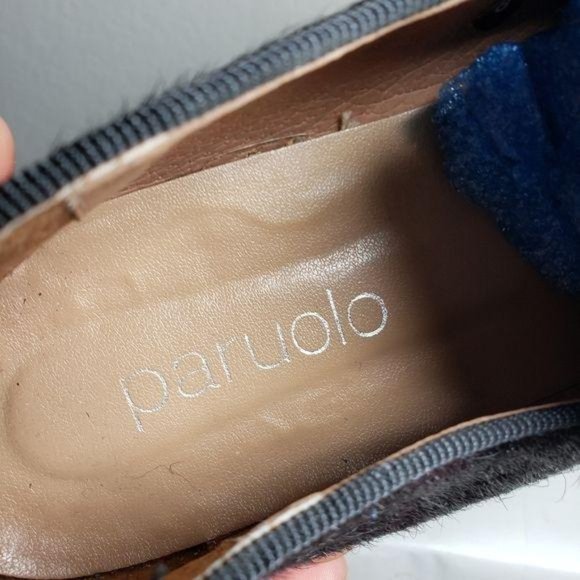 Paruolo Black Closed Toe Textured Flats Sz 8 - Picture 9 of 10